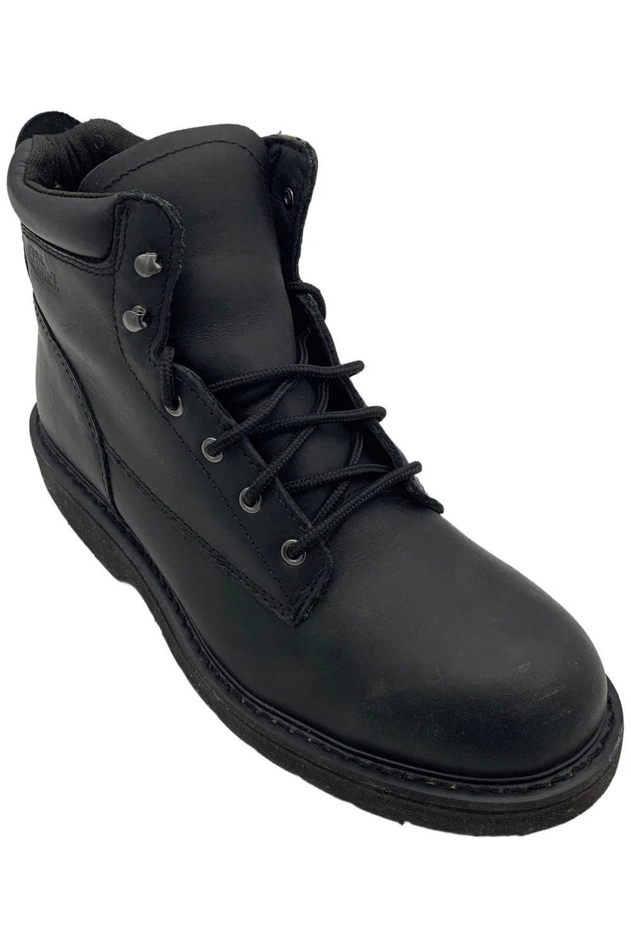 Work America Men's 6" Brawny Lace-Up Leather Work Boot Black - Medium